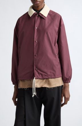 Undercover Mixed Media Jacket in Bordeaux at Nordstrom, Size 3