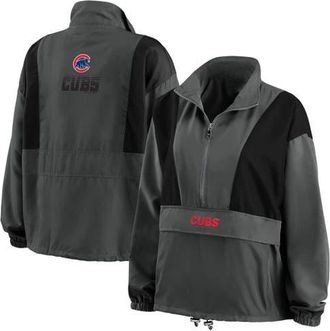 WEAR by Erin Andrews Womens WEAR by Erin Andrews Charcoal Chicago Cubs Packable Half-Zip Jacket at Nordstrom, Size X-Small