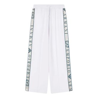 Emporio Armani Wide Trousers, female, White, Size: XS Slim Fit Trousers