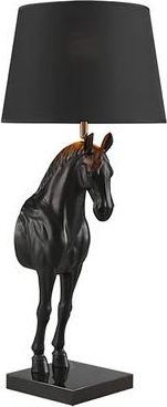 Global Interiors Exklusive Design Tischlampe Black Beauty mit Marmorsockel