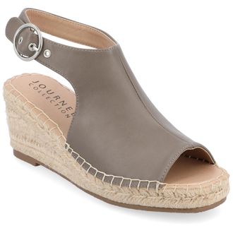 Journee Collection Women & apos;s Crew Medium and Wide Width Espadrille Wedge Sandals