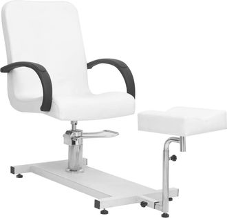 vidaXL Vidaxl Sill&oacute;n De Masaje Con Reposapi&eacute;s Blanco Cuero Pe 127x60x98 Cm
