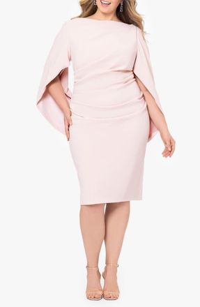 Betsy & Adam Drape Back Cocktail Dress in Blush at Nordstrom, Size 16W