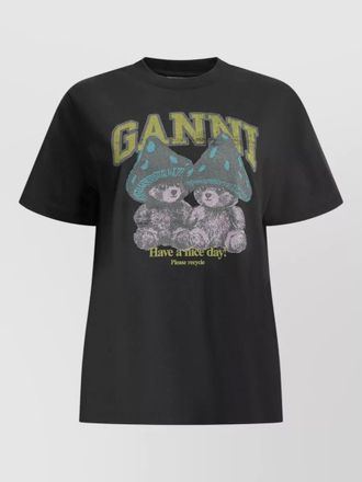 Ganni graphic cotton crew-neck short-sleeve t-shirt