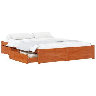 vidaXL Estructura De Cama Con Caj&oacute;n Madera De Pino Macizo Vidaxl