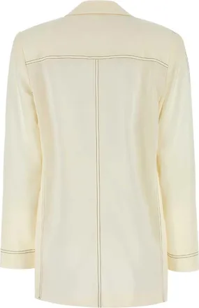 Philosophy di Lorenzo Serafini Womens Etamine Blazer Ivory Polyester Cotton Blazers