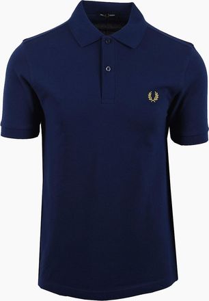 Fred Perry Mens FRED PERRY SHIRT FRENCH NAVY/CITRON - Size: 38