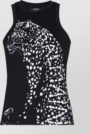 Balmain animal print sleeveless tank top