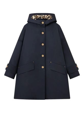 Mackintosh Humbie hooded coat - women - Cotton - 10 - Blue
