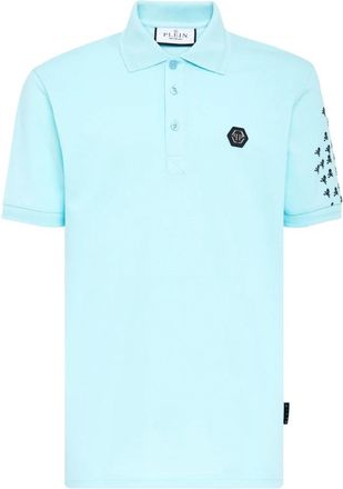 Philipp Plein Slim Fit Polo Shirt SS Skull&Bones - Heren - Polos - Blauw - S - Katoen - Tops