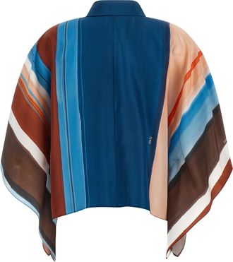 Fendi Venetian Striped Silk Shirt - Blue