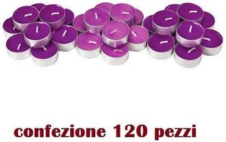 Trade Shop Trade Shop - Set 120 Pezzi Candele Viola Profumate Fragranza Lavanda Tealight Lumini