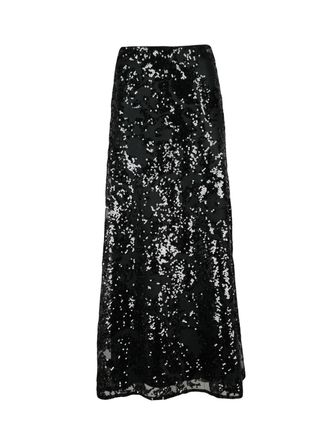 Herno Sequined Maxi Skirt With Comfortable Elastic Waistband