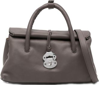 Zanellato Dark Brown Dotta Medium Satchel