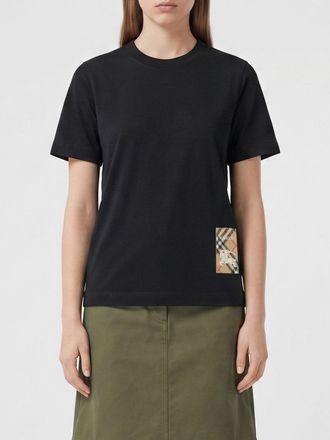 Burberry T-shirt in cotone con stampa logo Equestrian Knight a contrasto