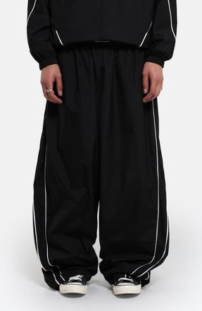 Jaded London Oversize Microfiber Ripstop Track Pants in Black at Nordstrom, Size Xx-Large