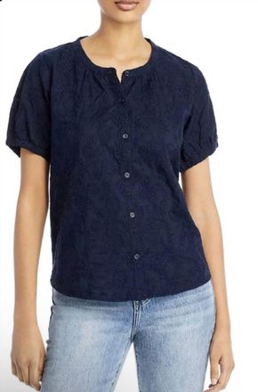 Splendid Fallon Blouse In Navy