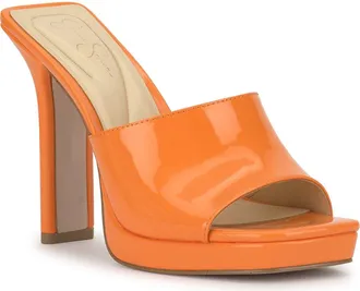 Jessica Simpson Azelica Platform Slide Sandal in Orange 06 at Nordstrom, Size 7.5