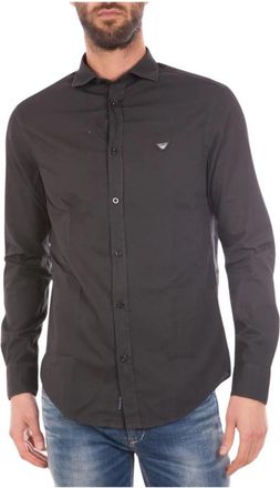 Armani Jeans Blouses Shirts - Heren - Casual Overhemden - Grijs - S - Katoen - Overhemden