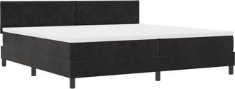 vidaXL Box Spring Bed with Mattress Black 200 x 200 cm Velvet vidaXL
