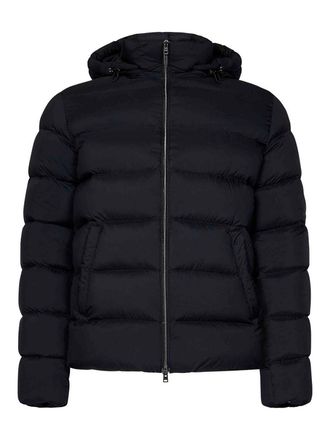 Herno Matte Black Quilted Nylon Down Jacket