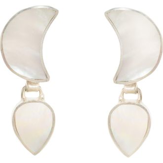Freya Rose Petite Moon Earrings, Silver at Nordstrom