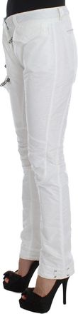 Ermanno Scervino Womens White Nylon Padded Slim Fit Cargo Pants