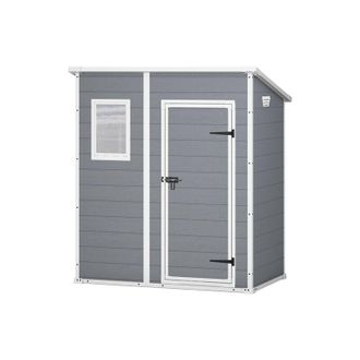 Keter Caseta Jard&iacute;n Manor Pent 6x4 Exterior Cobertizo De Almacenamiento Ordenaci&oacute;n De Madera Acero Metal Resina 184x111x201 Wxdxh Cm - Keter