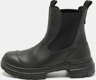 Ganni Ganni Black Rubber City Ankle Boots