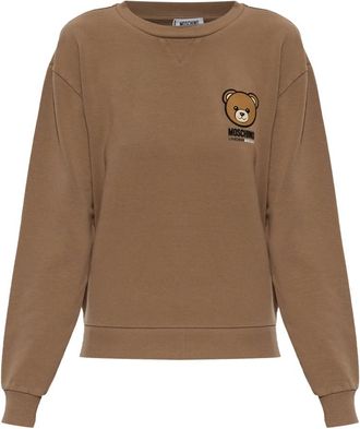 Moschino Hoodies & sweatvesten, Dames, Bruin, M, Katoen, Underbear Sweatshirt