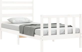vidaXL Vidaxl - Estructura Cama Sin Colch&oacute;n Madera Maciza Pino Blanca 100x200cm
