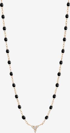 Gigi Clozeau Roségold-Halskette mit Harzperlen und Diamanten Petit Kosmos Noir - 42 cm