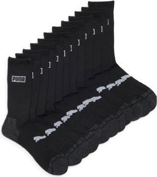 Puma 6-Pack Terry Quarter Length Socks in Black /White at Nordstrom Rack, Size 10-13