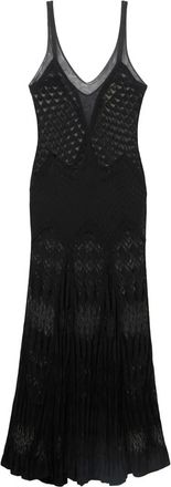 Blumarine Abito lungo con scollo a V - Nero