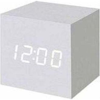 OEM Reloj Despertador Digital Led De Madera, Reloj C&uacute;bico Digital Con Indicador De Fecha Y Temperatura, Conexi&oacute;n Usb/bater&iacute;a (blanco)
