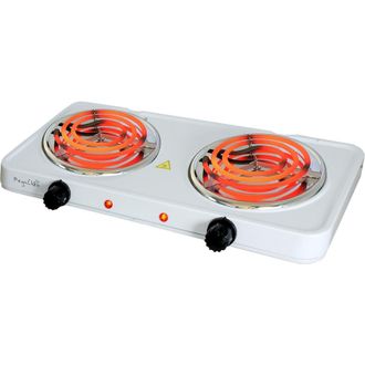 MegaChef Electric Easily Portable Ultra Lightweight Dual Coil Burner Cooktop Buffet Range in White at Nordstrom