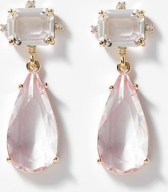 Simons Womens Romantic faceted gemstone earrings