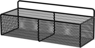 OEM Panier Mural - Hierro Anticorrosi&oacute;n - Para Puerta De Armario Cocina Ba&ntilde;o Oficina - Negro - 1 Unidad