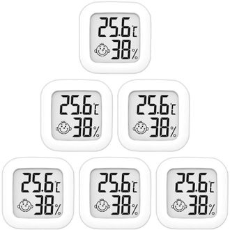 OEM Juego De 6 Term&oacute;metros E Higr&oacute;metros De Alta Precisi&oacute;n Para Interiores - 10&deg;c A 70&deg;c - Para Habitaci&oacute;n De Beb&eacute;, Sala De Estar, Oficina, Invernadero - 