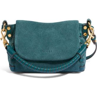Aim&eacute;e Mini Zen Leather Crossbody Bag in Transform Teal Suede at Nordstrom