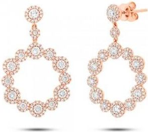 Allurez 2.07ct 14k Rose Gold Diamond Earrings
