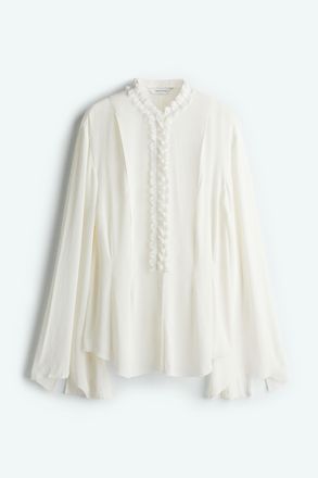 H&M Cr&ecirc;pe-Bluse - Weiss