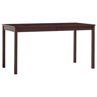 Berkfield Home Dining Table Dark Brown 140x70x73 cm Pinewood | Size: 140 x 70 x 73 cm