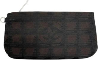 Chanel Pre-owned New Travel Line Pouch - Dames - Vintage Clutch - Bruin - ONE Size - Nylon - Vintage