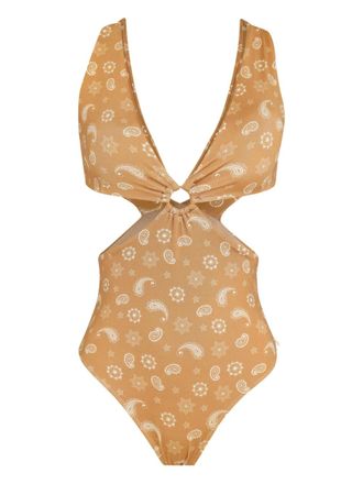 Brigitte Badpak met paisley-print - Geel