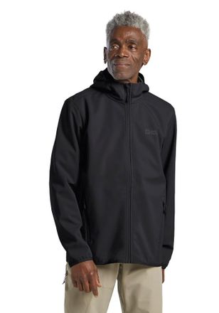 Jack Wolfskin Softshelljacke JACK WOLFSKIN BORNBERG HOODY M, Herren, Gr. XL (54/56), schwarz, Obermaterial: 100% Polyester, Jacken Softshelljacke