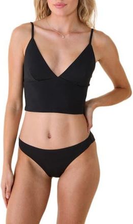 Andie Swim Lanikai Crop Tankini Top in Black at Nordstrom Rack, Size X-Large