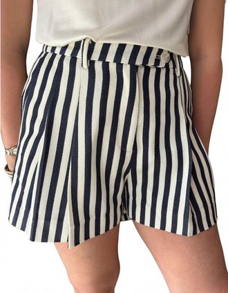 Astr Womens Preston Short In Navy White Stripe