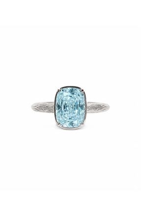 Sterling Forever Cushion Cut Imitation Aquamarine Sterling Silver Ring in Light Blue/silver at Nordstrom, Size 10