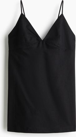 H&M Strandkleid aus Leinenmix - Schwarz
